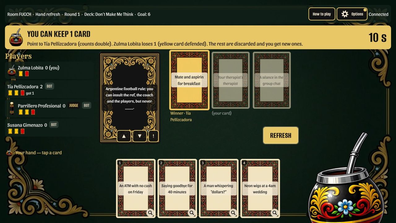 The winning card