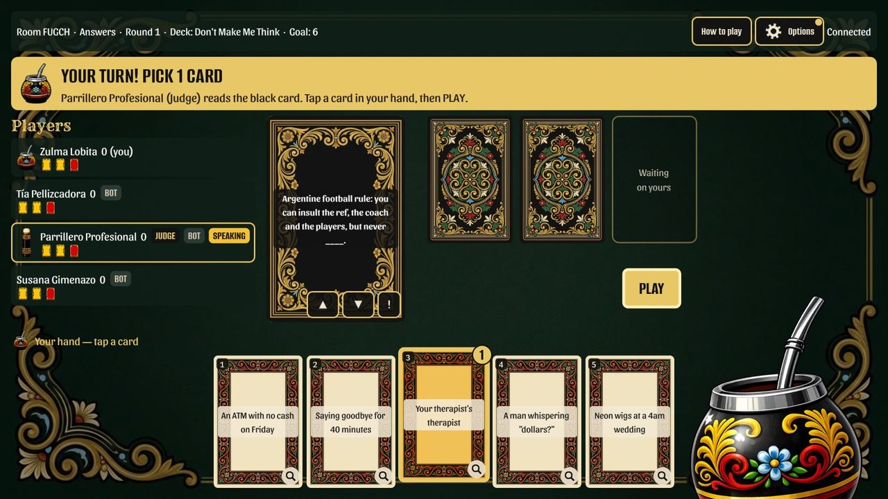 The hand and the black card